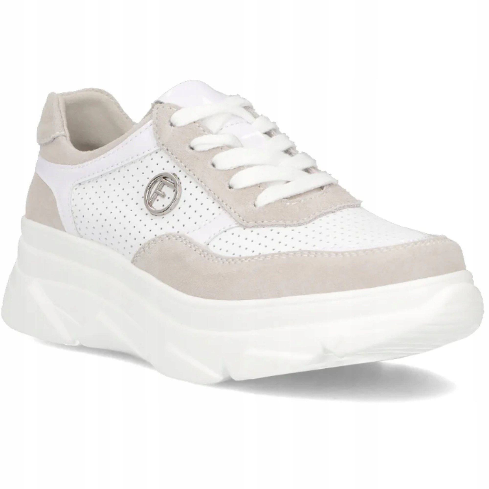 Dámské kožené polobotky bílé Filippo 6108 Sportovní tenisky Jarní 41