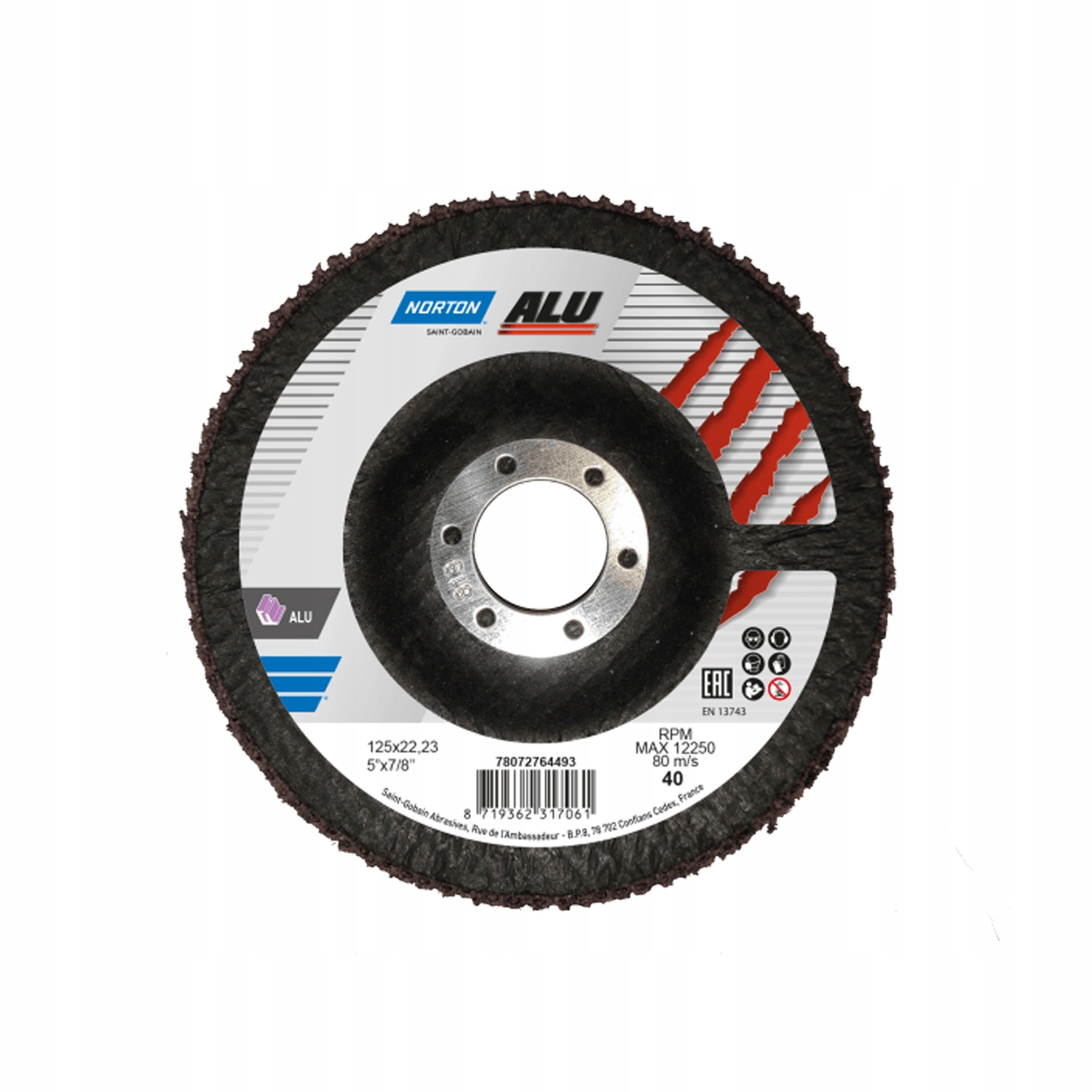 Sieťový lamelový kotúč Norton Alu 125 mm P40 10 ks