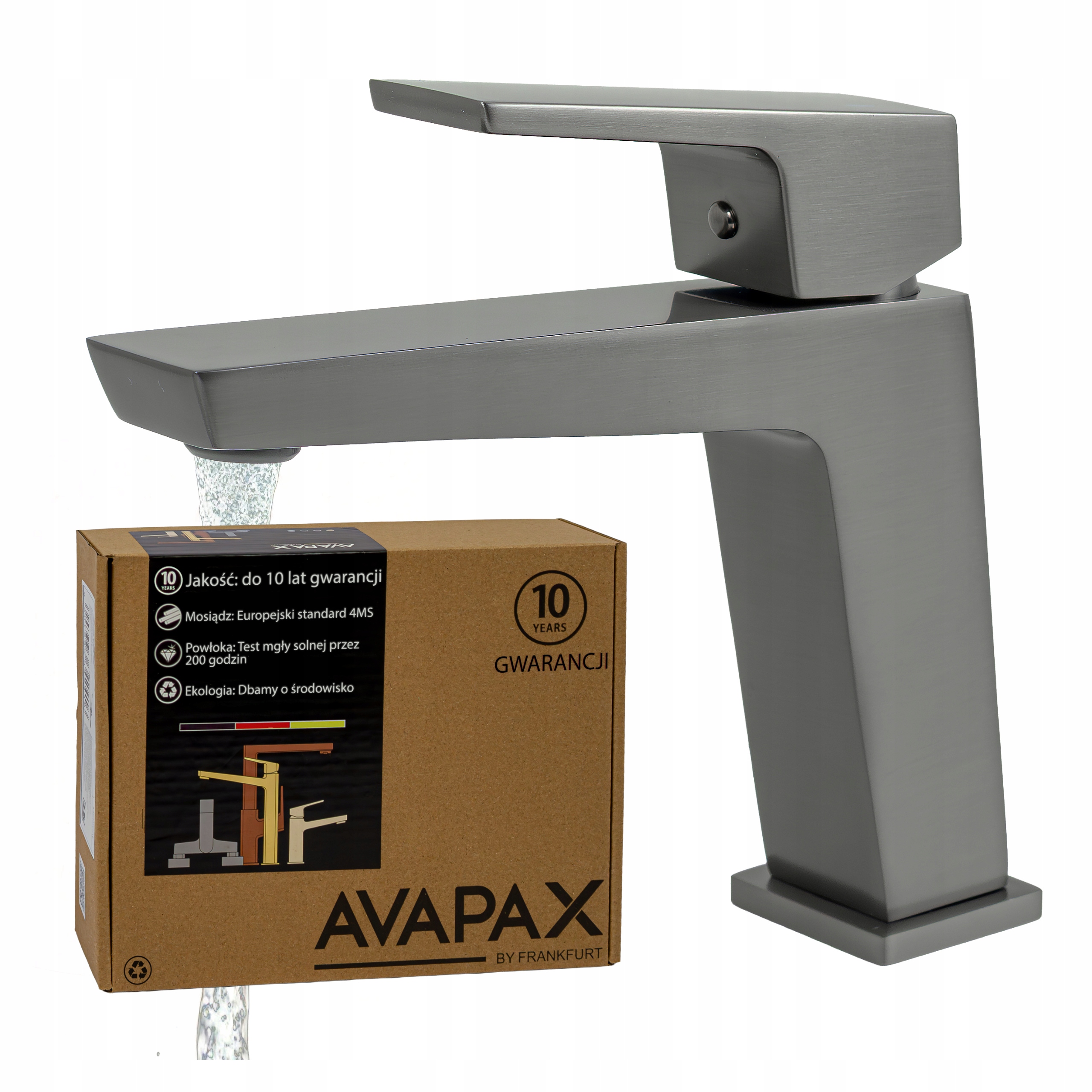 Stojanková umývadlová batéria s armatúrou do kúpeľne cubic gun metal Avapax