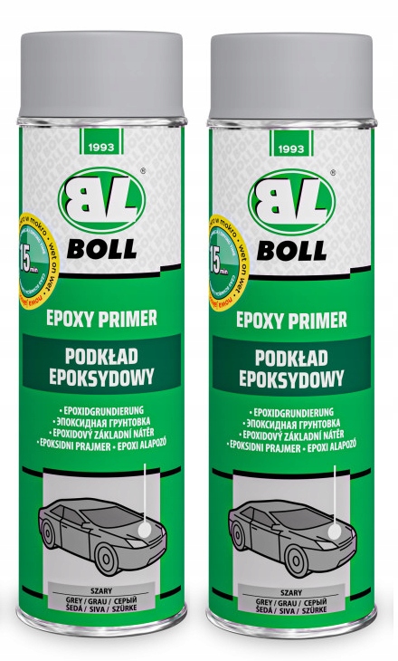 2x Boll podkład epoksydowy spray 500ml Szary konserwacja powierzchnie metal