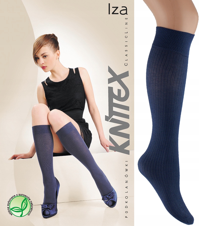

knittex Podkolanówki wiskoza Iza prążek Granat