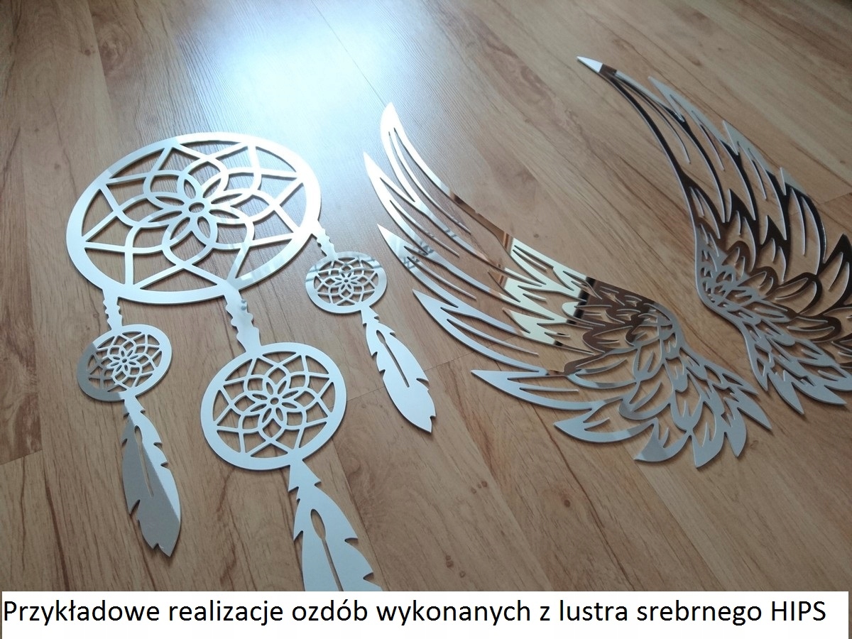 DIAMENT srebrny dekoracja do salonu 3D A303 60cm Wysokość produktu 44 cm