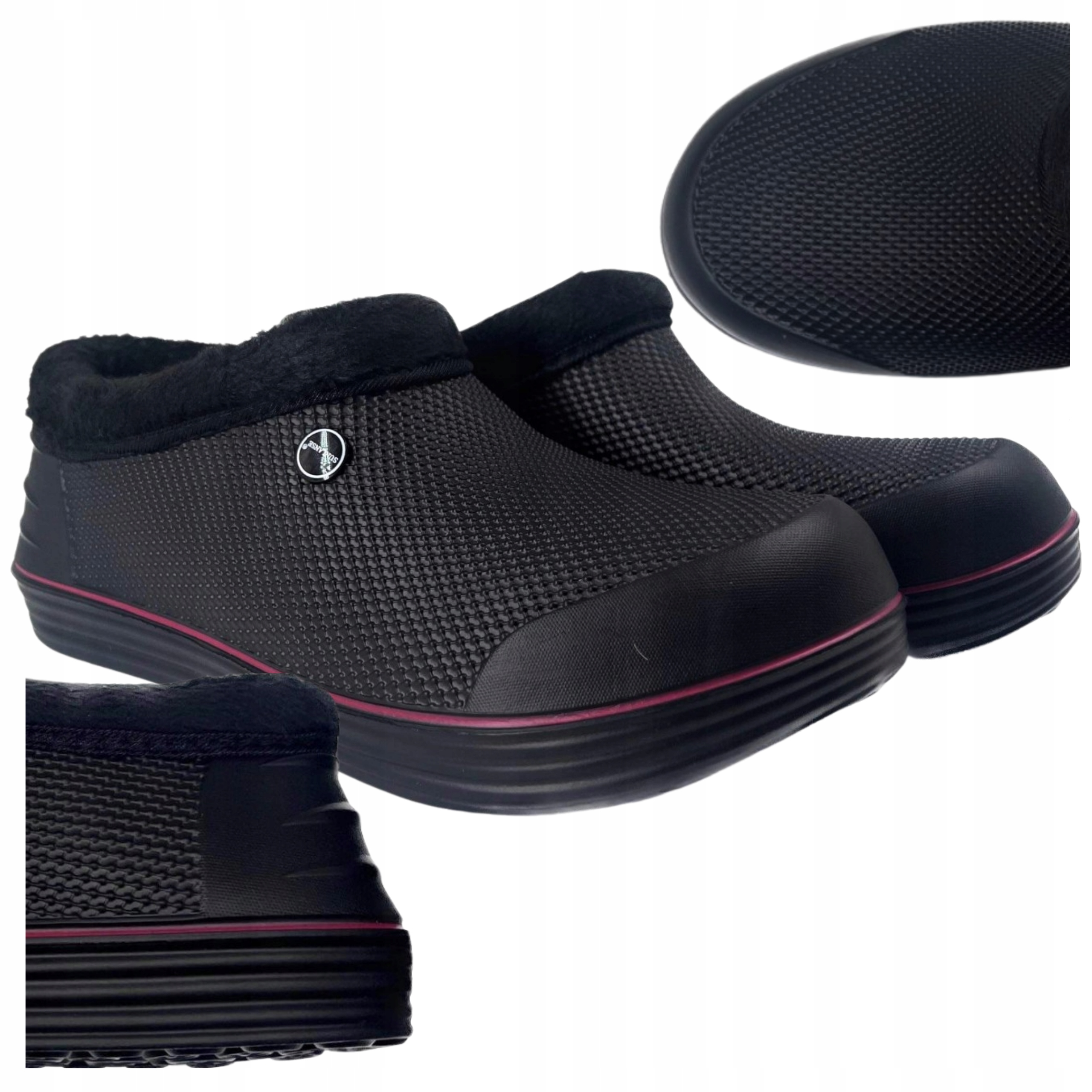 Kroksy Klapki Ocieplane Damskie Kalosze Jesienne Zimowe Czarne Rozmiar 39