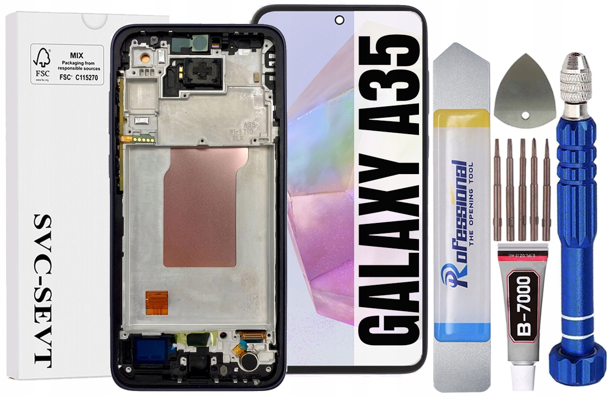 Displej Pro Samsung Galaxy A35 5G A356 Originál Oem Displej Rámeček Navy