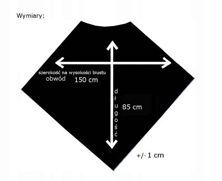 PONCZO MELANŻ CZARNO-BIAŁY CIEPŁE Kolor wielokolorowy