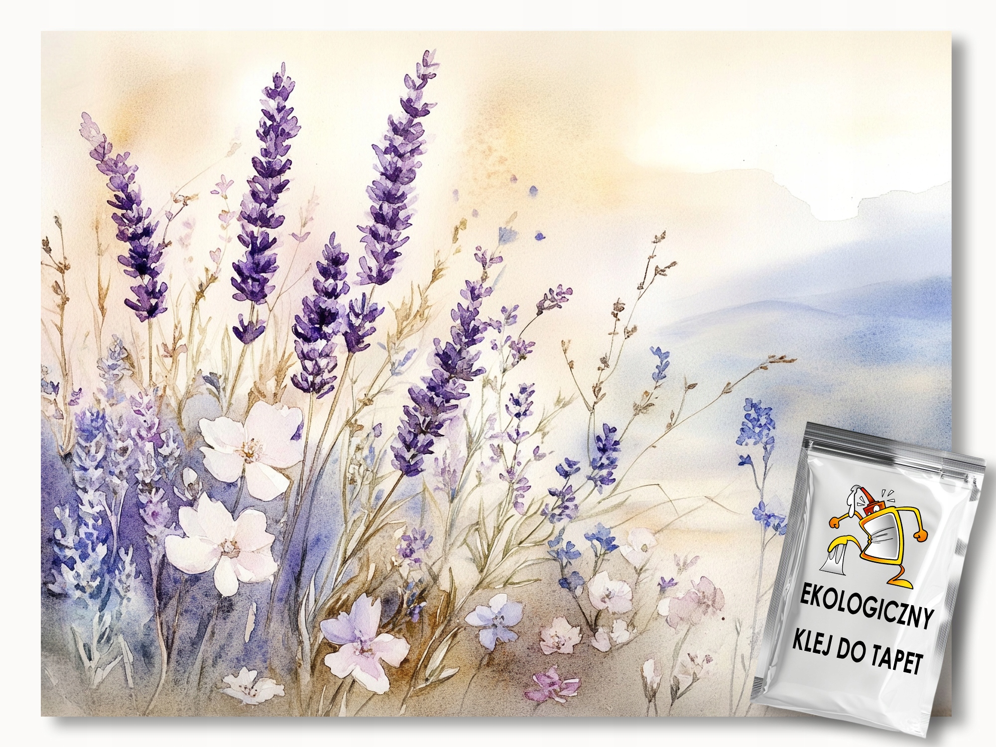 Fototapeta Flizelina Akvarel Příroda Louka Květy Levandule 208x146 lepidlo