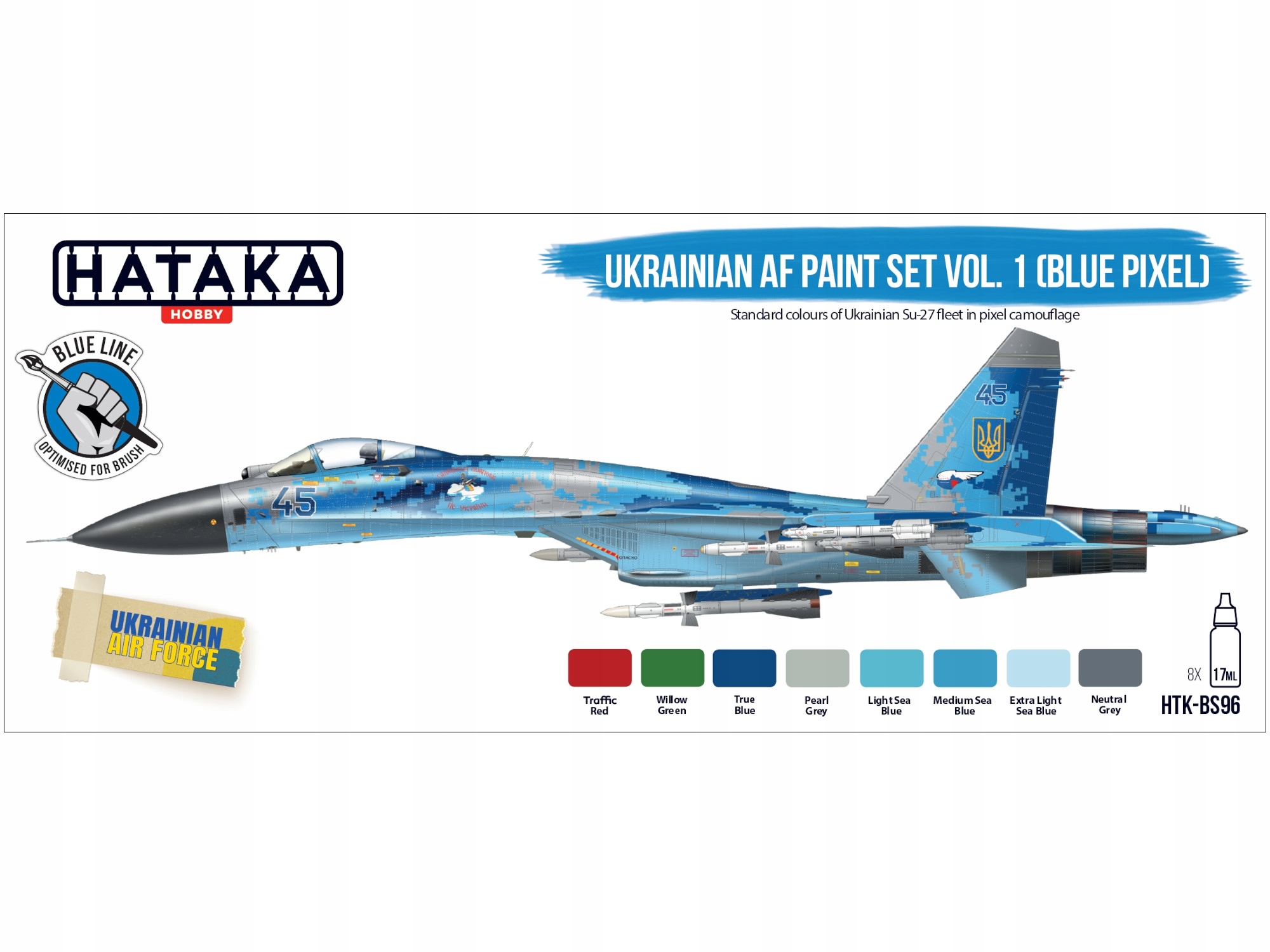Sada akrylových barev Ukrainian Af vol.1 (Blue Pixel) HTK-BS96 Hataka