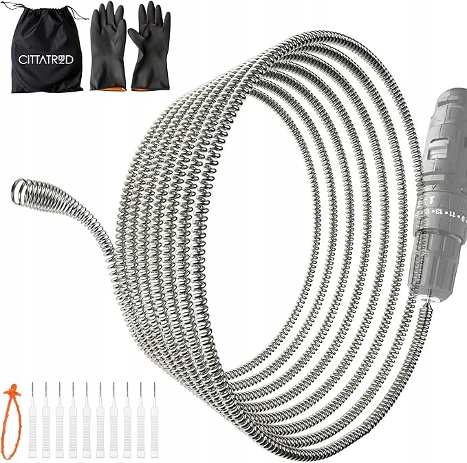 8 M SPIRALA DO CZYSZCZENIA RUR, DO CZYSZCZENIA RUR, ZLEWOZMYWAKA, ŁAZIENKI