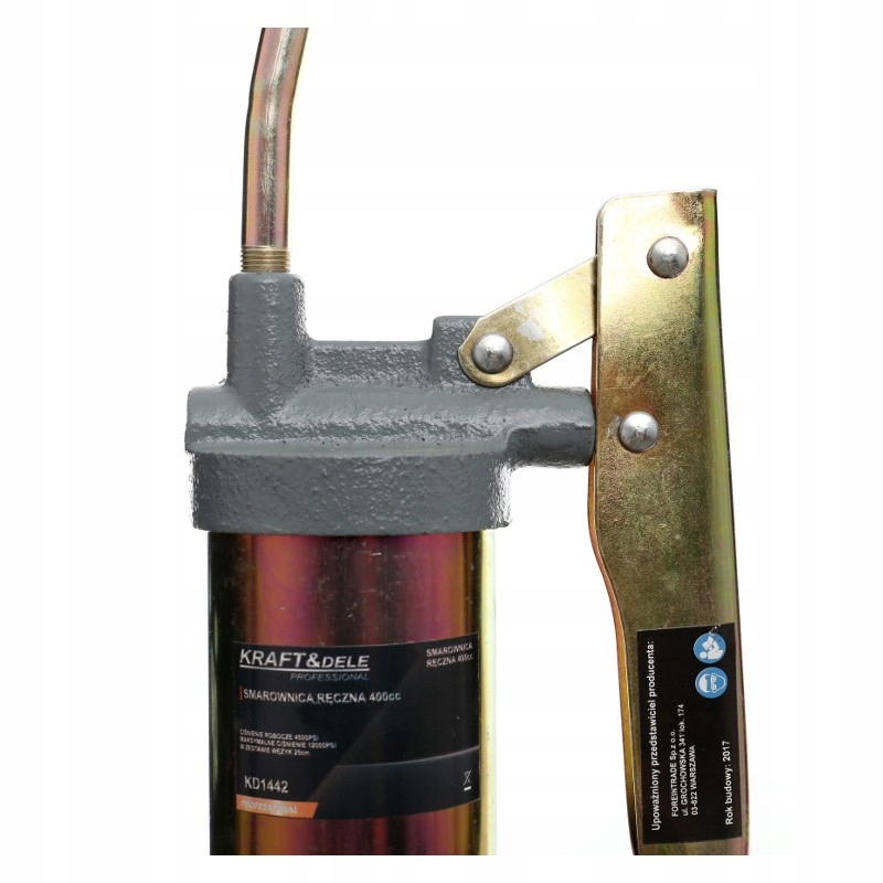 SMAROWNICA TAWOTNICA RĘCZNA STALOWA KRAFT&DELE KD1442 + 2 KOŃCÓWKI Marka Kraft&Dele