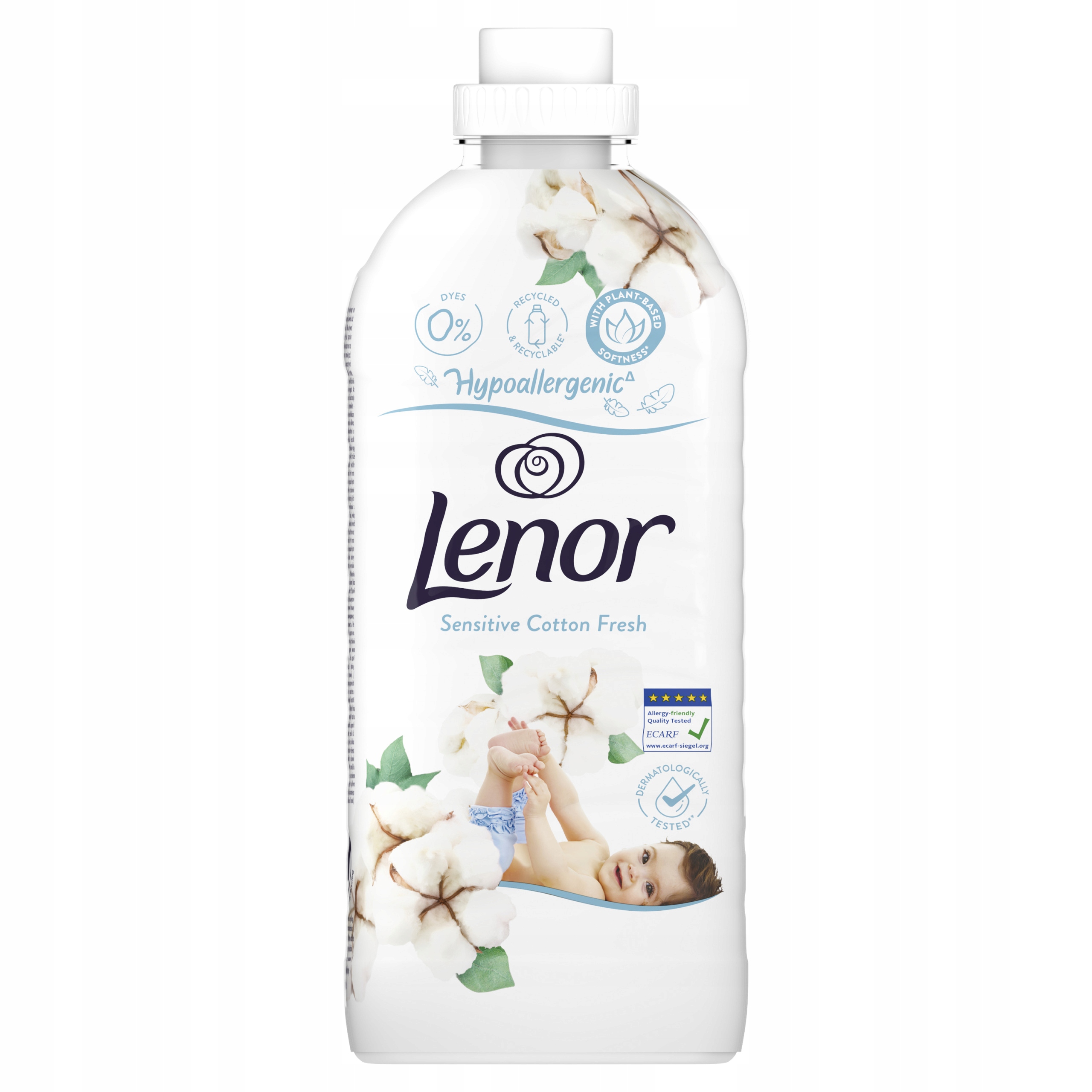 Levně Lenor hypoalergenní tekutá aviváž Sensitive Cotton Fresh 1,2L 48 praní