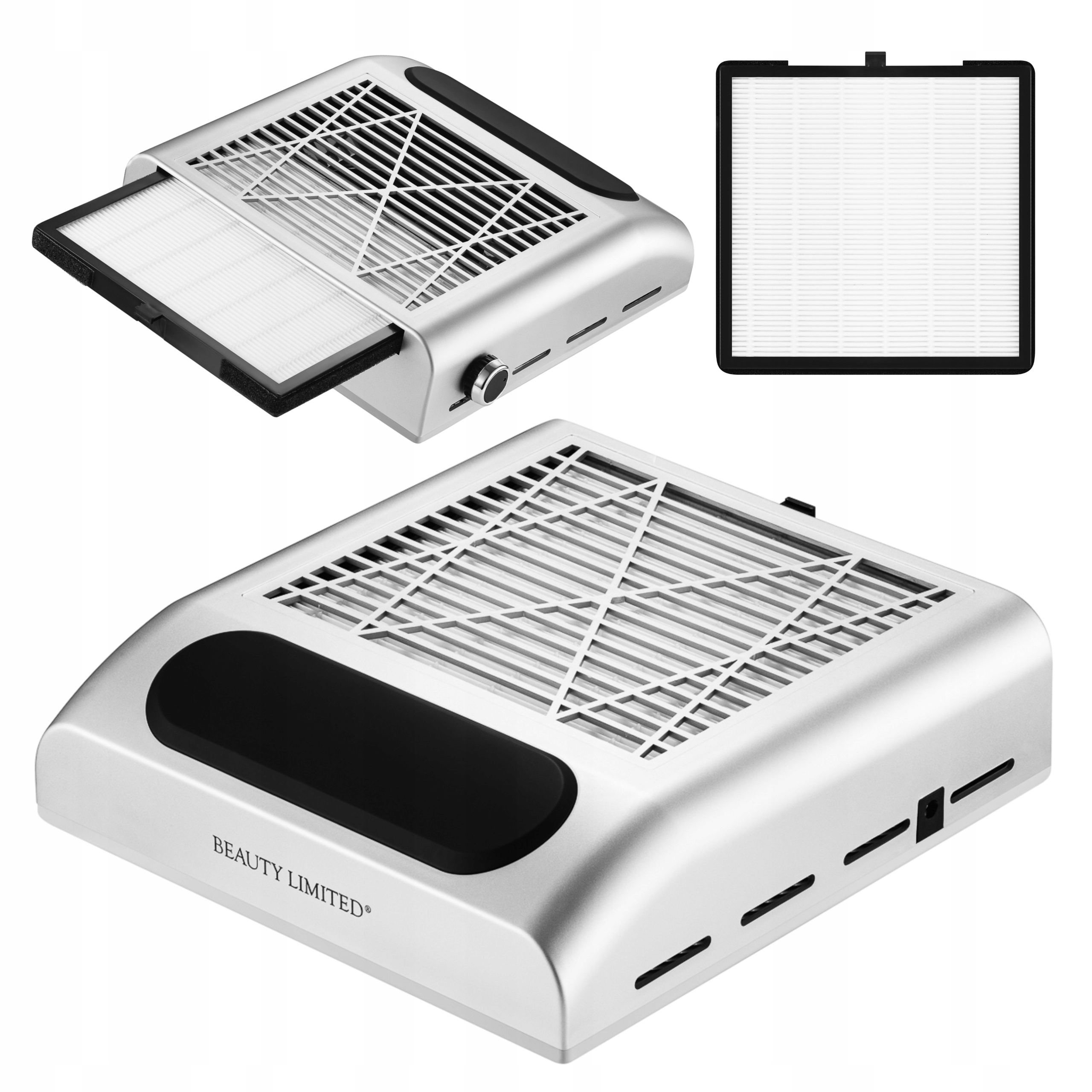 Odsávačka Prachu Na Nehty Frézky Stříbrný Kazetový Filtr Hepa Výkon 100 W