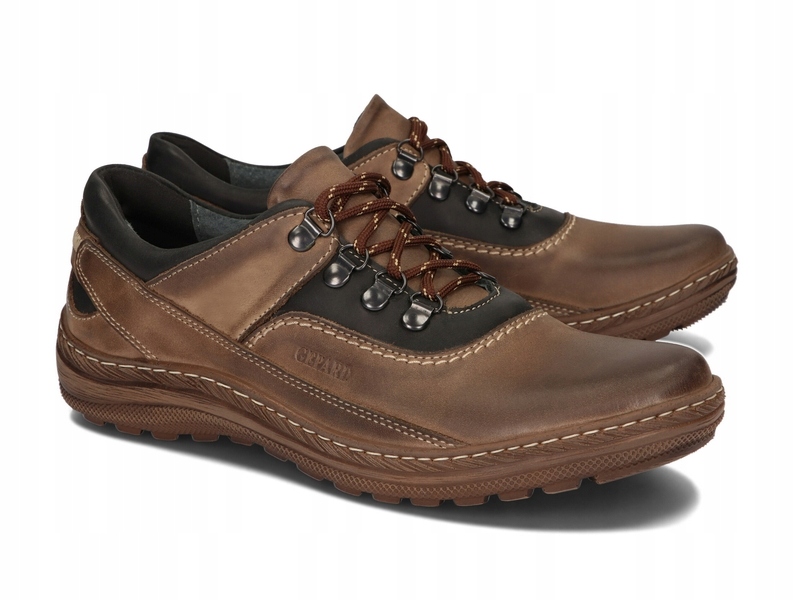 

Buty Męskie Trekkingowe Skóra Półbuty 87 Brąz 44