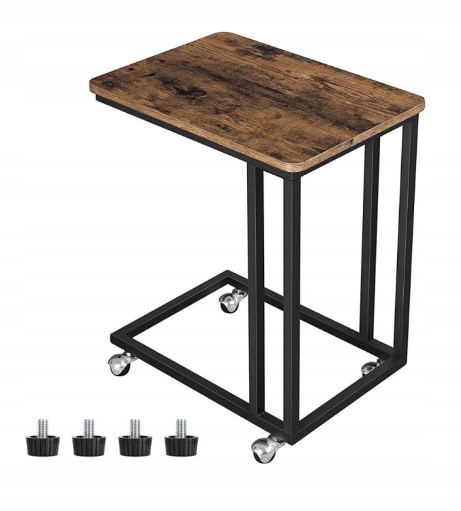 ПРИКРОВАТНАЯ ТУМБОЧКА НА КОЛЕСИКАХ ПОЛКА LOFT RUSTYLKAL ПОД НОУТБУК