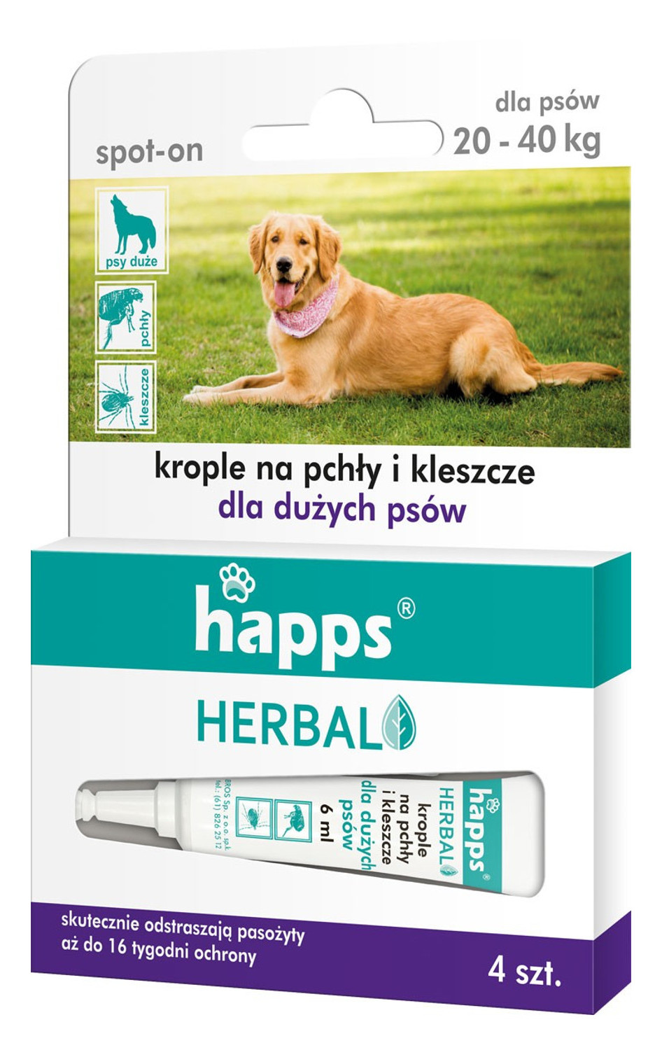 

Krople Na Pchły Kleszcze Dla Psów 20-40 Kg Happs