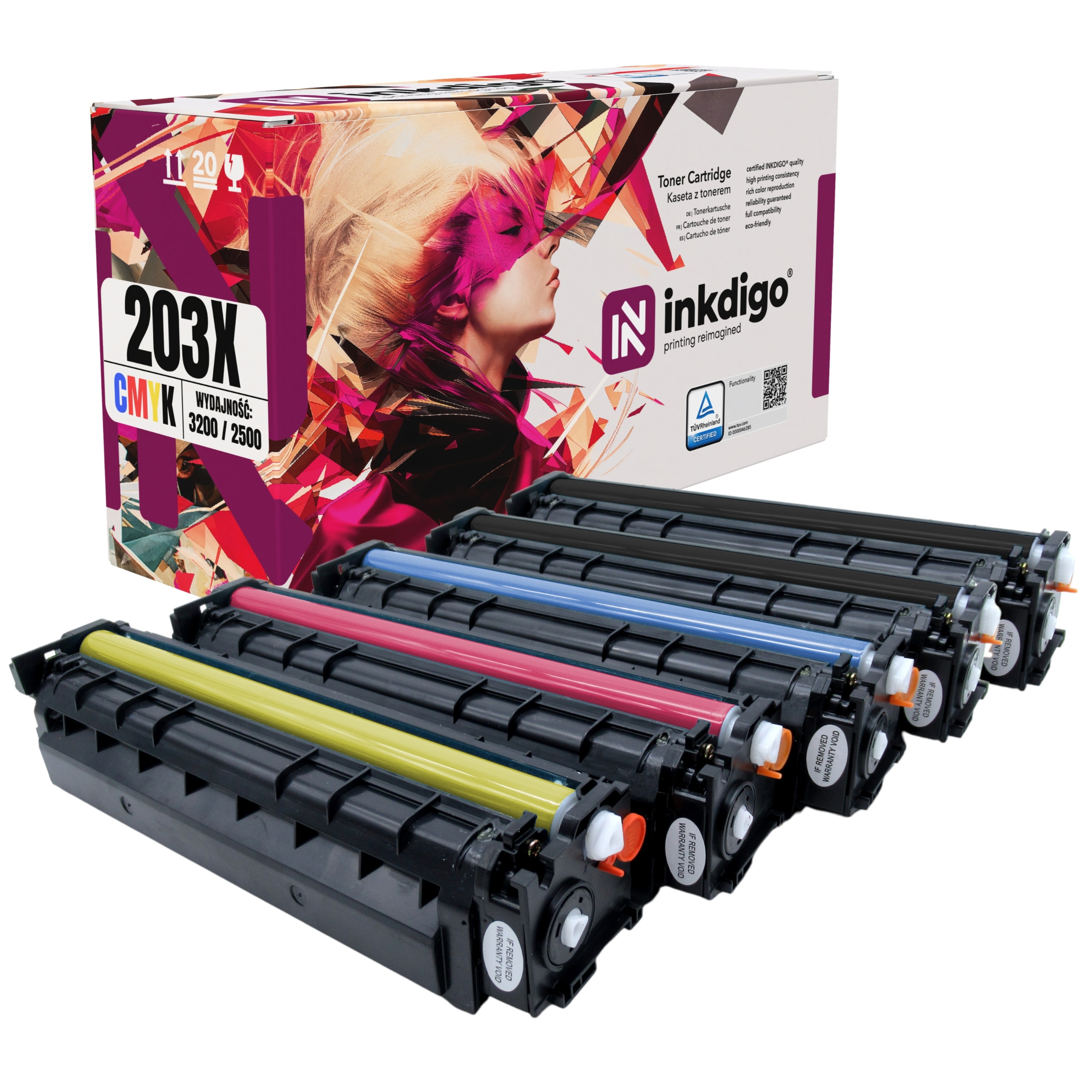 5x Toner Inkdigo pro Hp 203X CF540 M254nw M281fdw