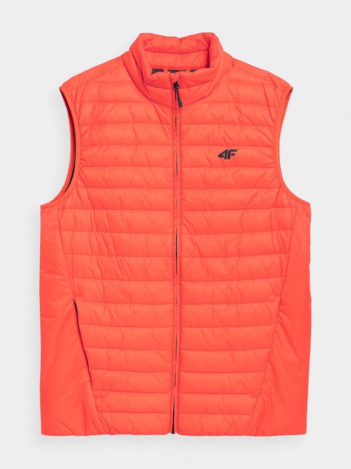 Pánská prošívaná sportovní Bunda Bez Rukávů 4F Se Stojáčkem péřovými rukávy a mandarinkovým límcem, vel. L