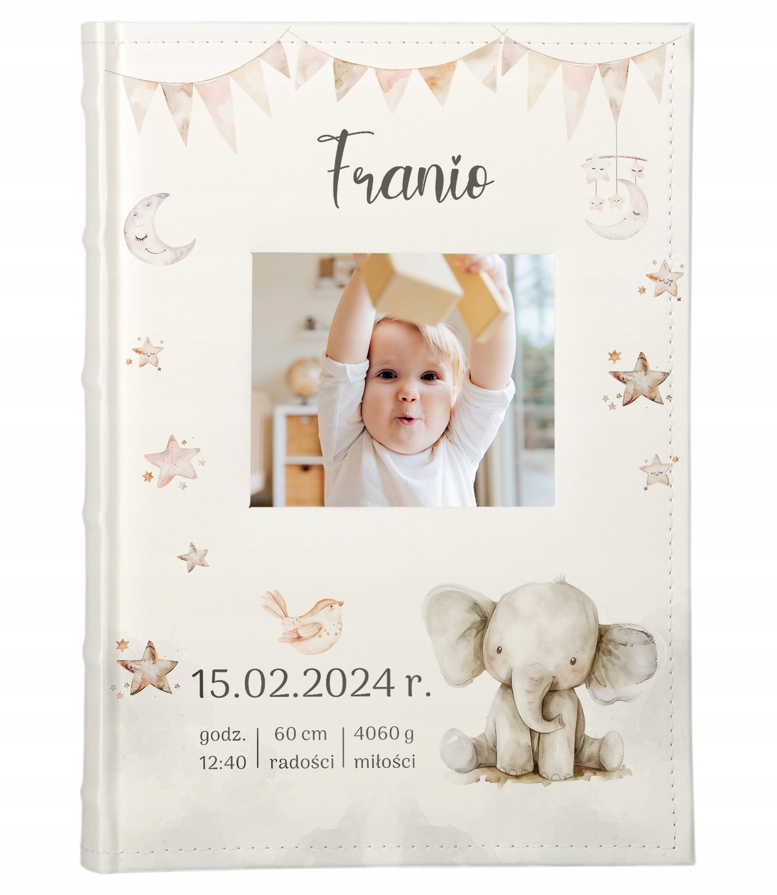 Album Zdjęcia 300 zdjęć Metryczka Roczek Chrzest okienko na zdjęcie