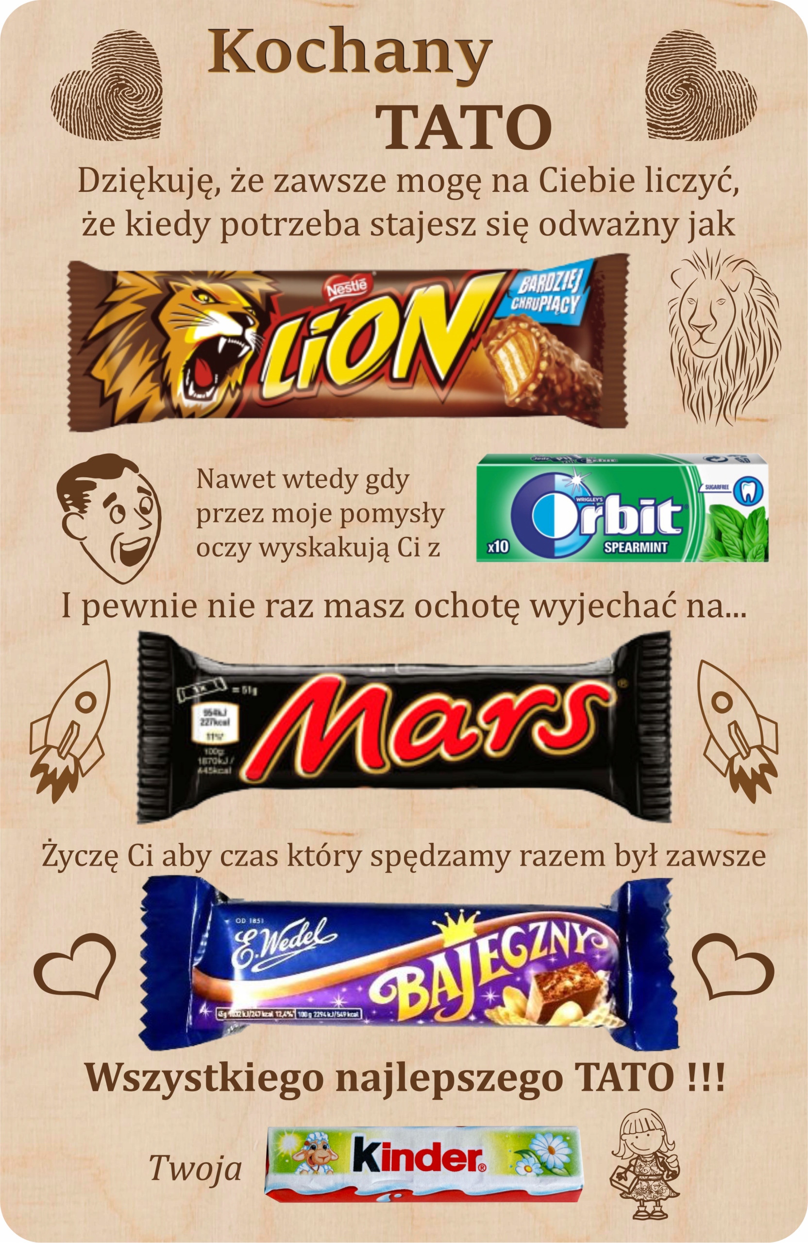 

Tabliczka na słodycze Ojca Taty Męża Żony