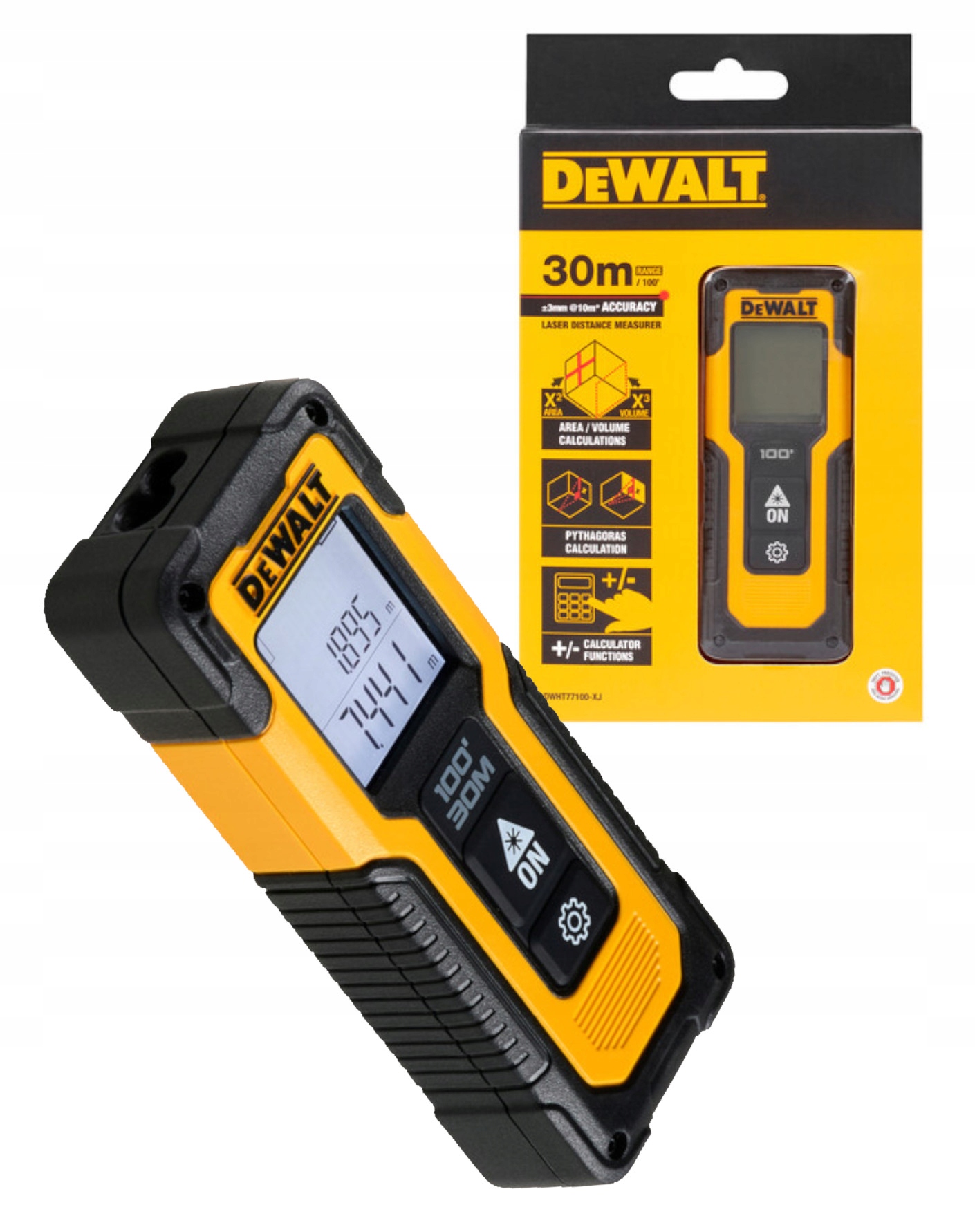 DeWALT Kapesní laserový dálkoměr 30 m Ideální Jako Dárek DWHT77100