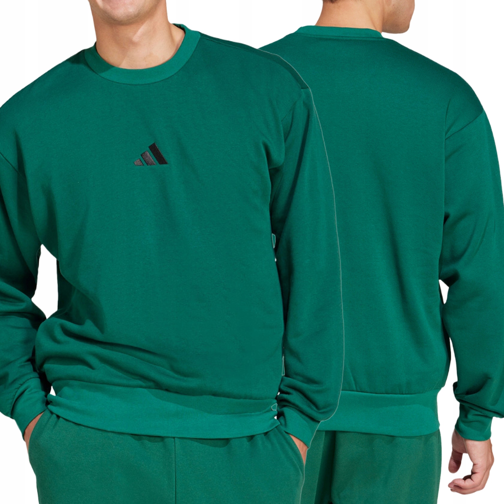 Adidas pánská mikina klasická bez kapuce zelená JE3788 M