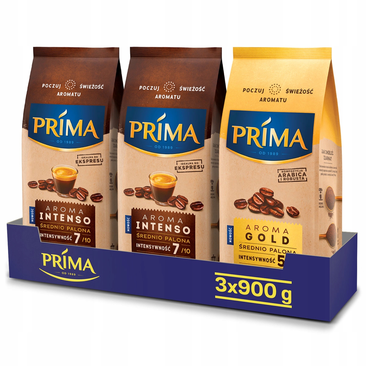 Kawa ziarnista Prima Aroma Gold 900g 2x Prima Aroma Intenso 900g
