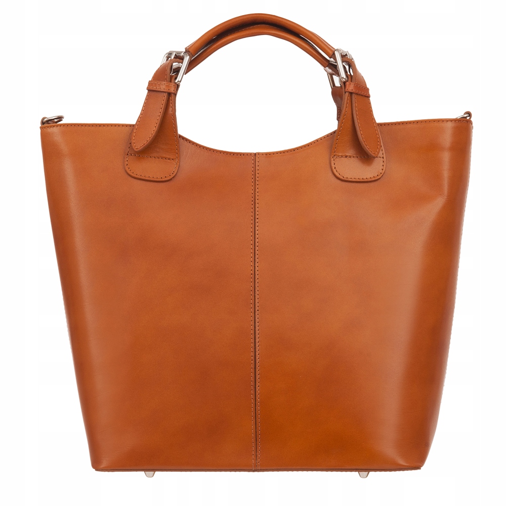 

camel ruda włoska skórzana torebka shopper bag A4