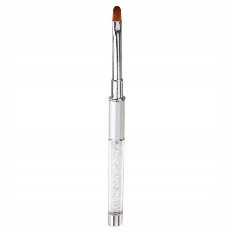 Pędzelek do żelu okrągły oval z kryształkami #06 Marka bez marki