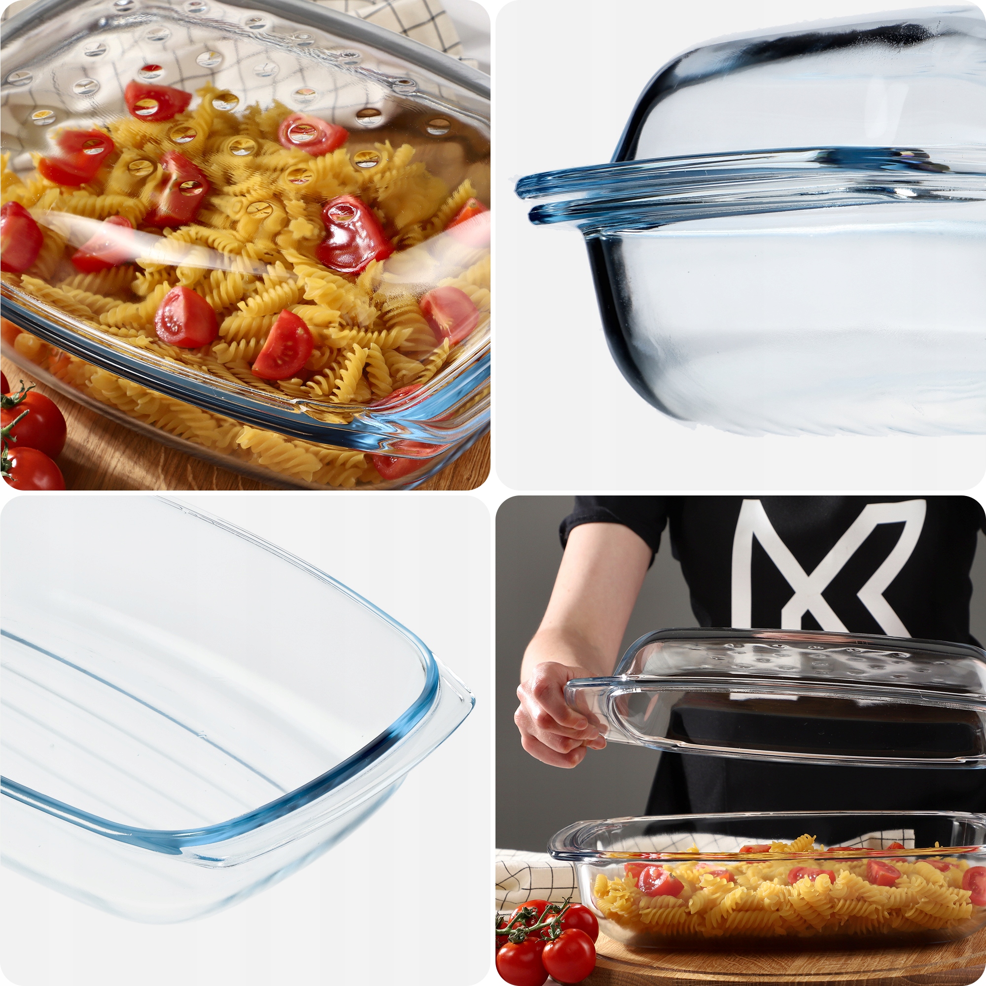 NACZYNIE ŻAROODPORNE Z POKRYWKĄ 4,1L SZKLANE Informacje dodatkowe możliwość mrożenia możliwość mycia w zmywarce możliwość używania w kuchence mikrofalowej pokrywka w zestawie