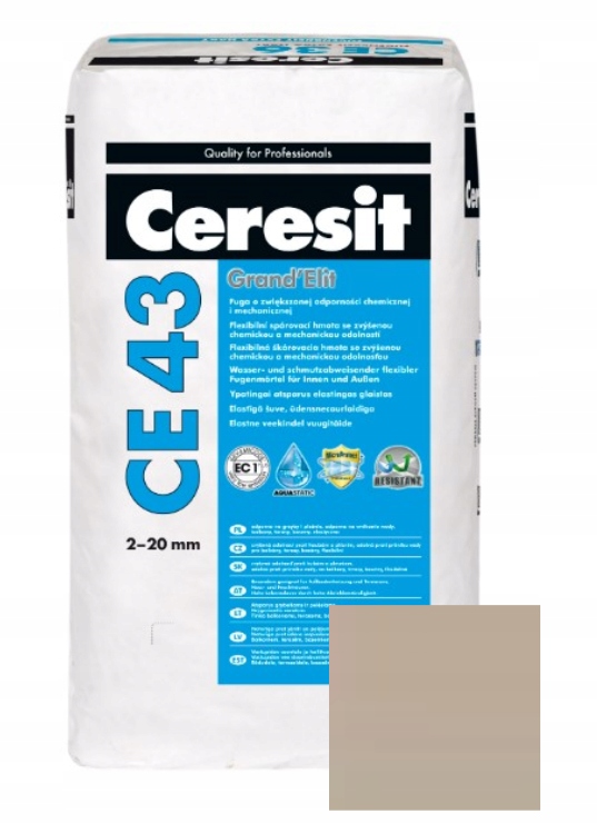 CE43 Elastická škárovacia hmota Ceresit Šedá 25 kg