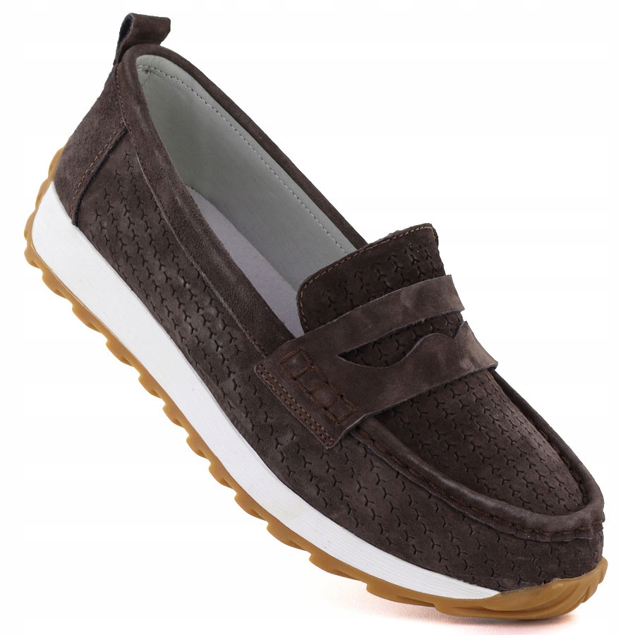 Kožené semišové mokasíny hnědé Sergio Leone SP009 39