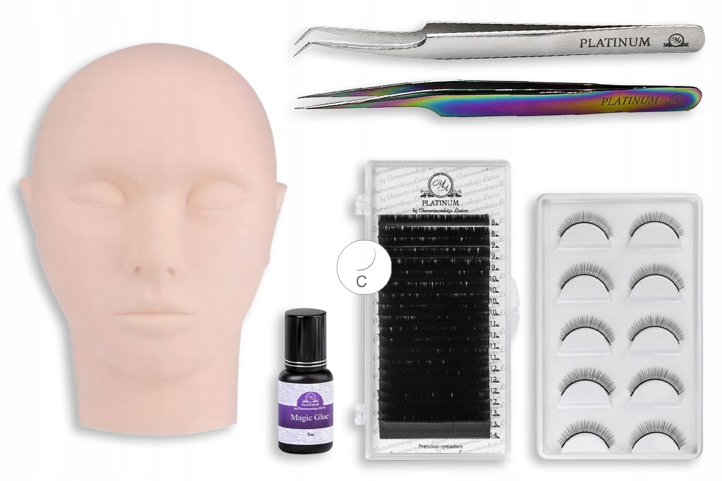 Startovací sada pro cvičení prodlužování řas Mini Platinum