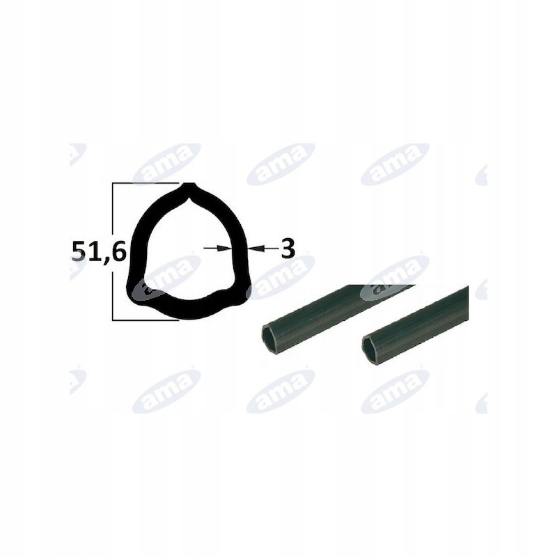 Trubka 1 m, trojúhelníkový profil 51,6x3, P8 27291