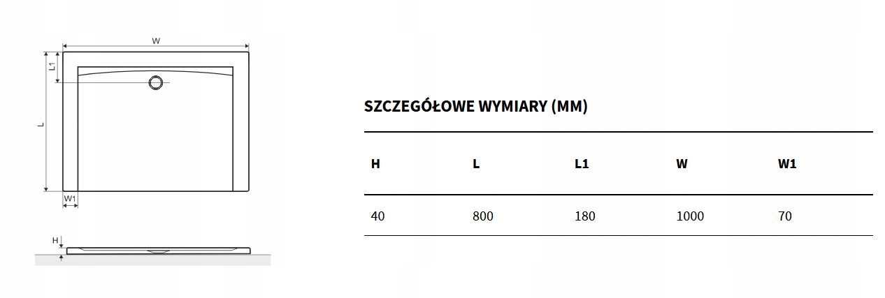 EXCELLENT FORMA brodzik 100x80 biały Kod producenta BREX.FOR108WHN