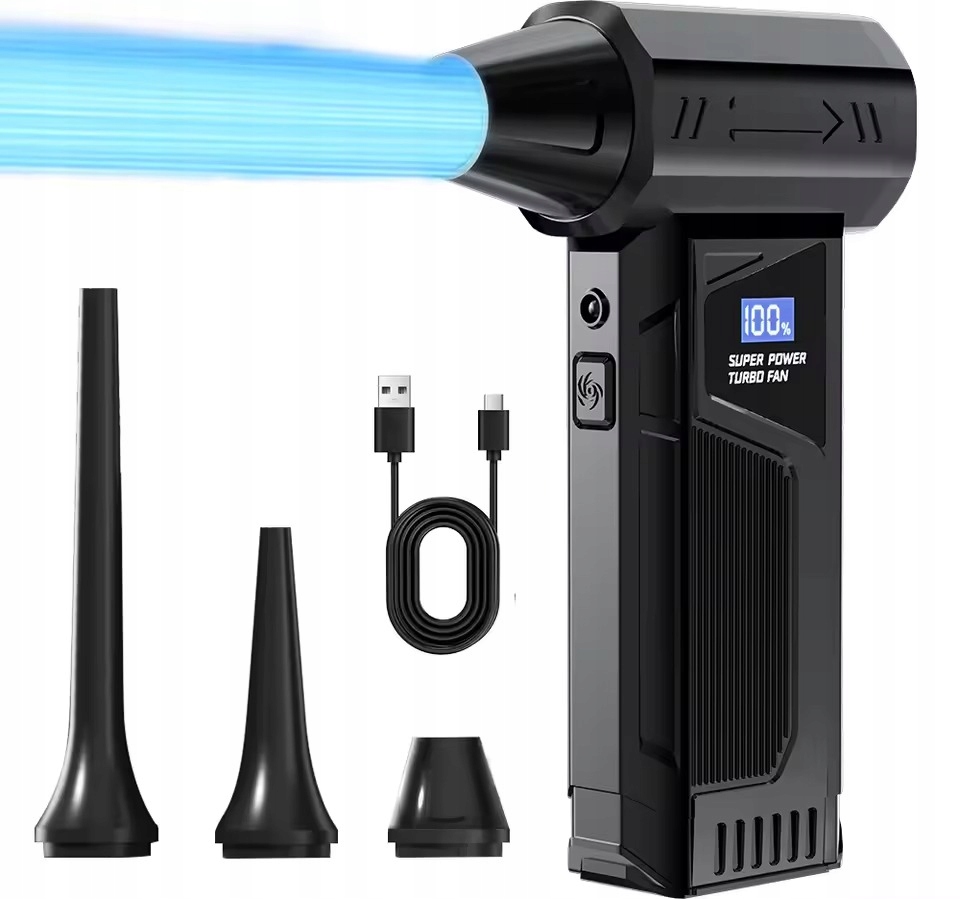 DMUCHAWA TURBO 120000 RPM LED MOCNY 5200mAh WIELOFUNKCYJNE BEZPRZEWODOWY
