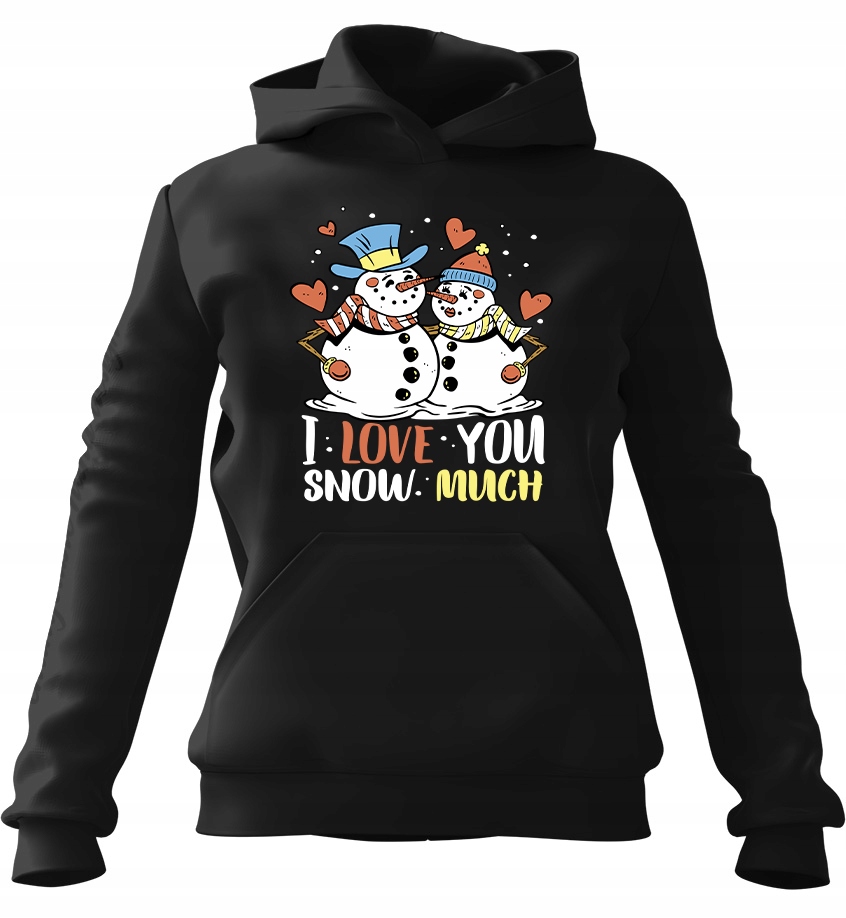 pánská mikina s kapucí Love You Snow Much Černá M pro muže, muže a muže