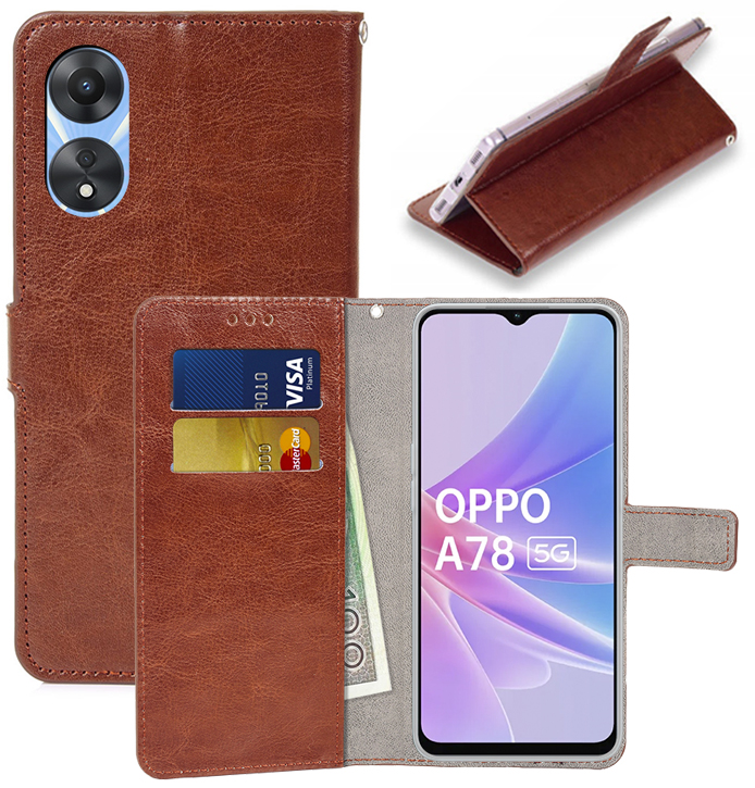 

Etui Portfel Vintage do Oppo A78 5G