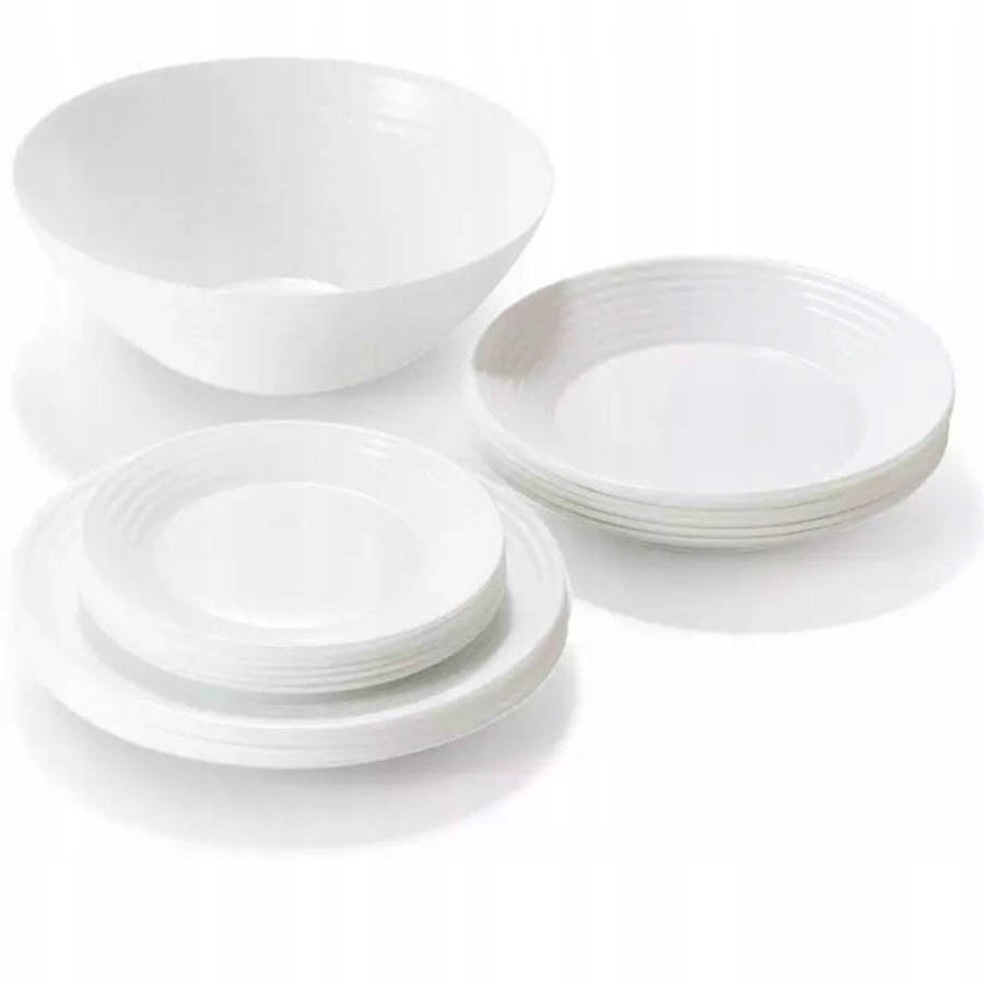 ZESTAW OBIADOWY LUMINARC SERWIS BIAŁY 19 EL 6 OSÓB