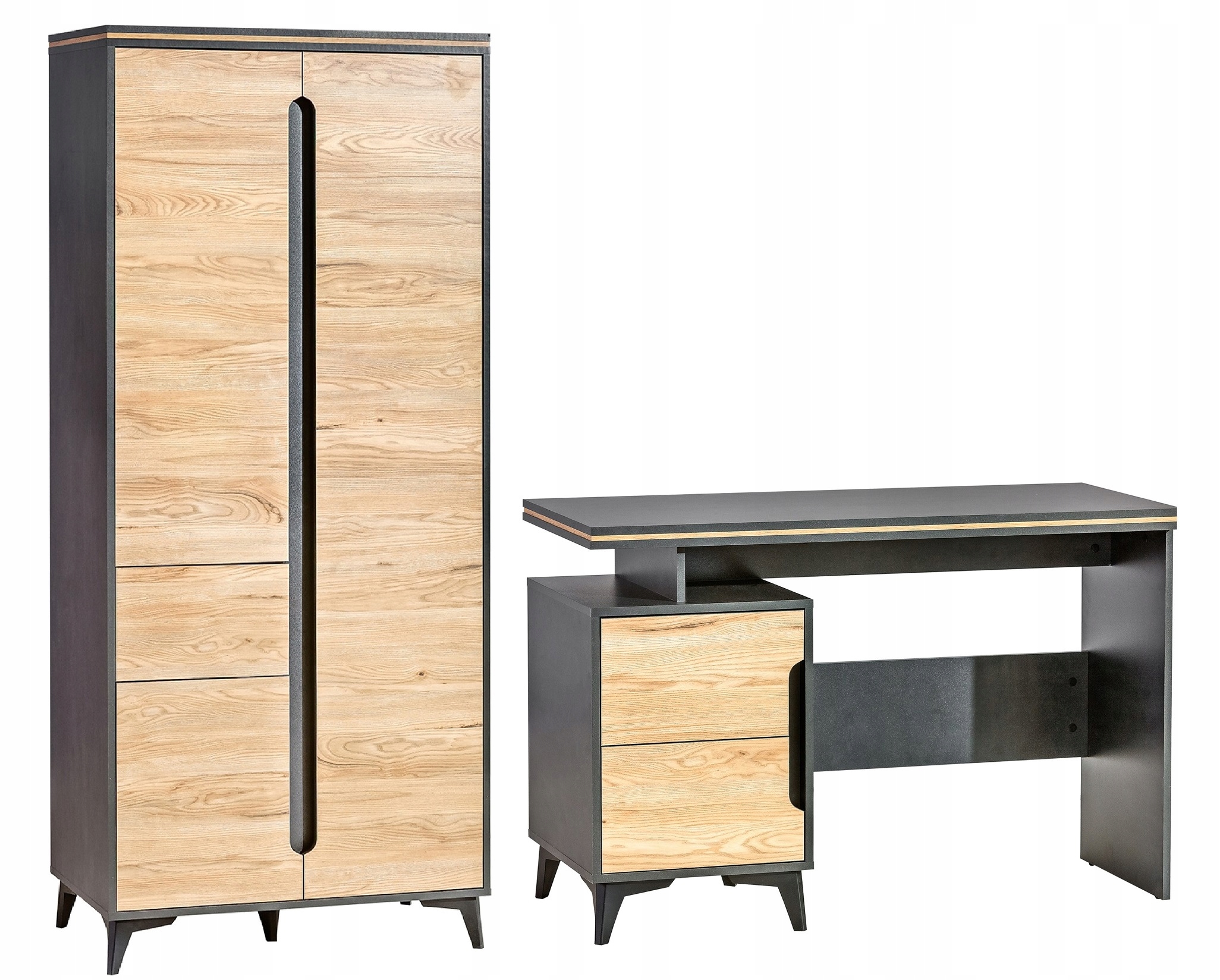 

komplet zestaw biały biurko szafa nóżkach Gappa D