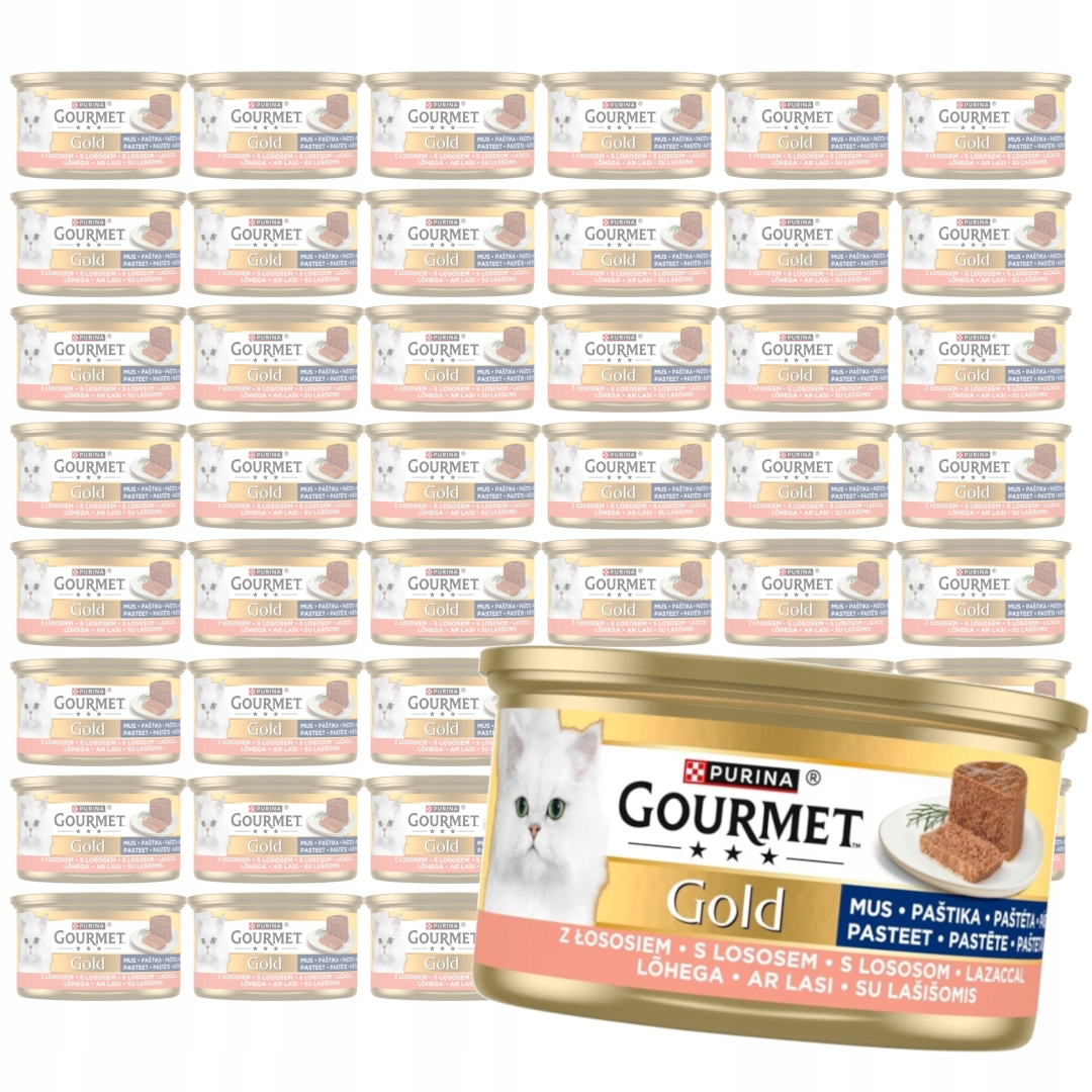 Levně Purina Gourmet Gold Pěna s lososem 48x85 g Mokré Krmivo Pro Kočky