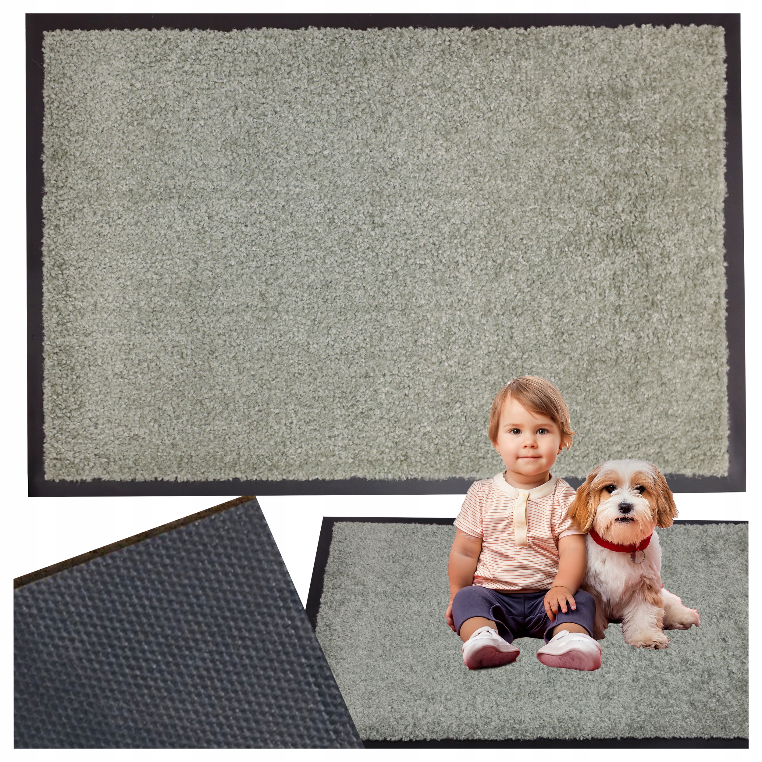 Protiskluzová rohožka 90 x 150 cm s okrajem je připravena pod vchodové dveře