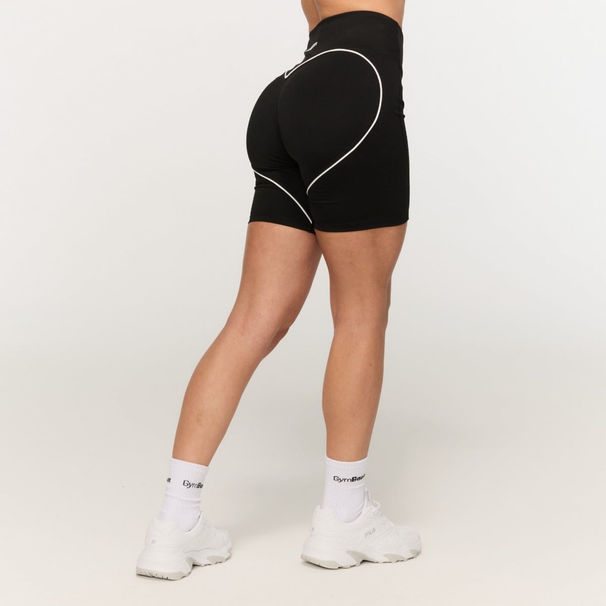 Szorty Damskie Varsity Wysoki Stan Push Up Czarne Xs GymBeam