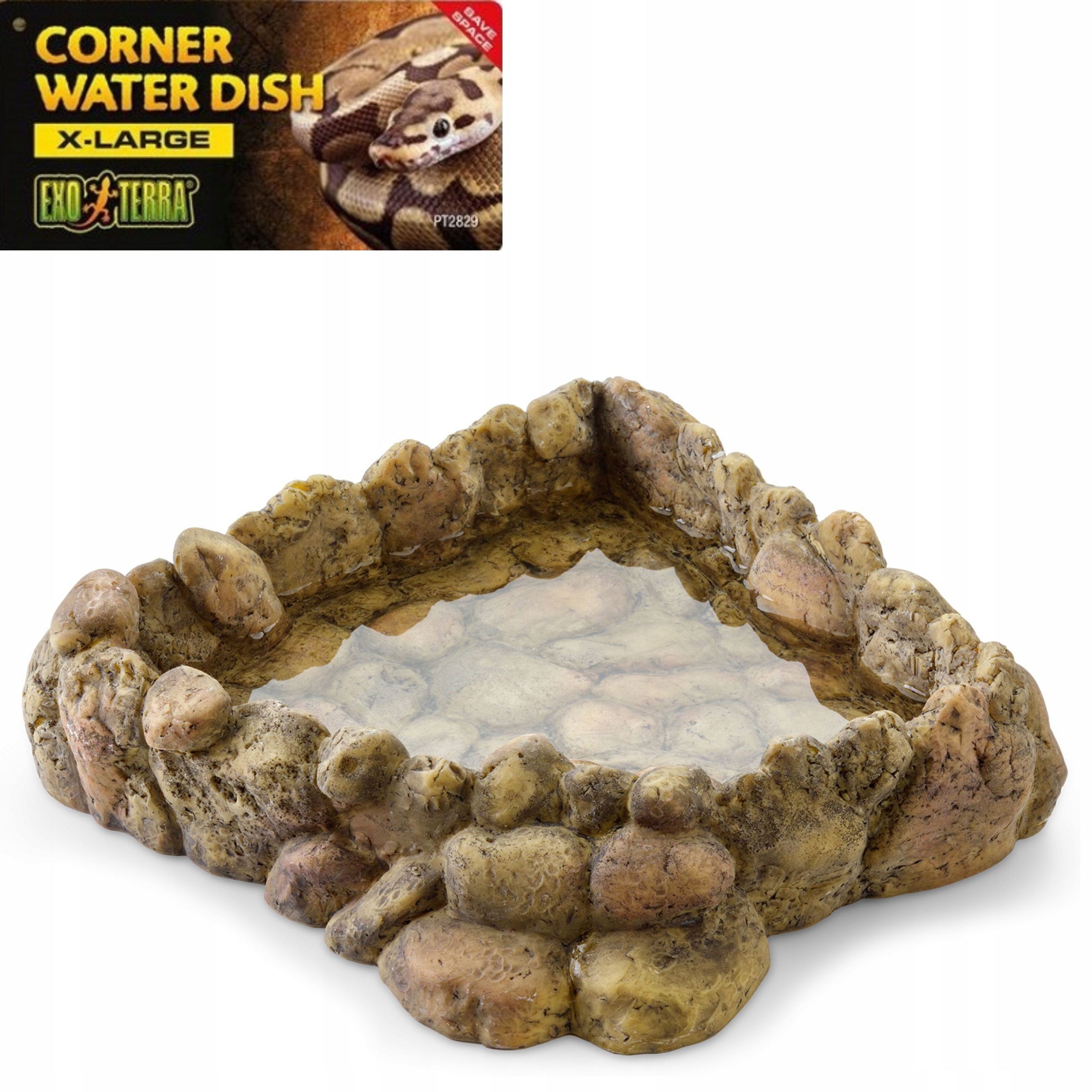 Levně Exo Terra Rohová miska na vodu do terária plazů a obojživelníků ještěrky 25 cm XL