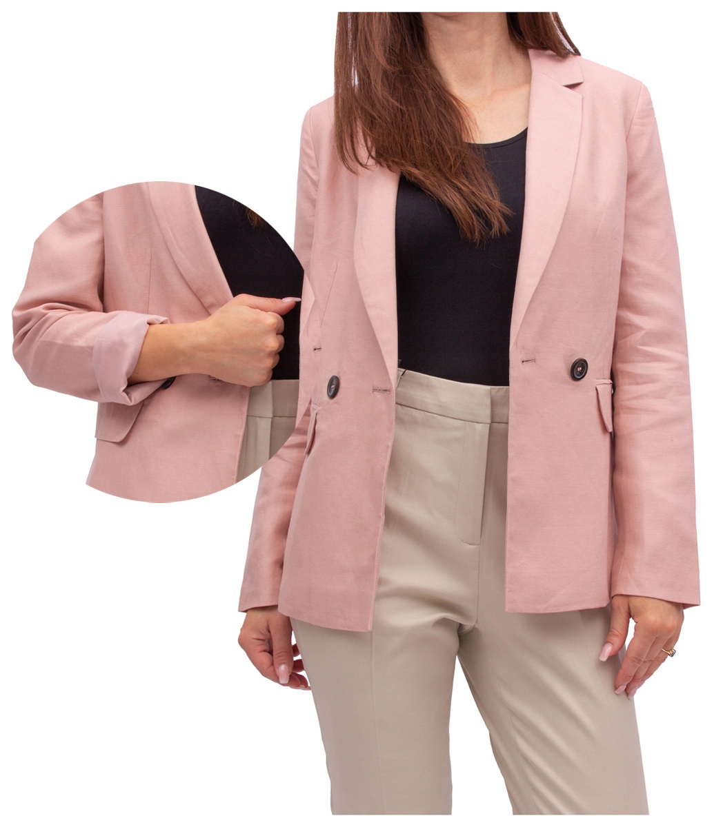 elegantní Sako Dámské růžové sako M 38