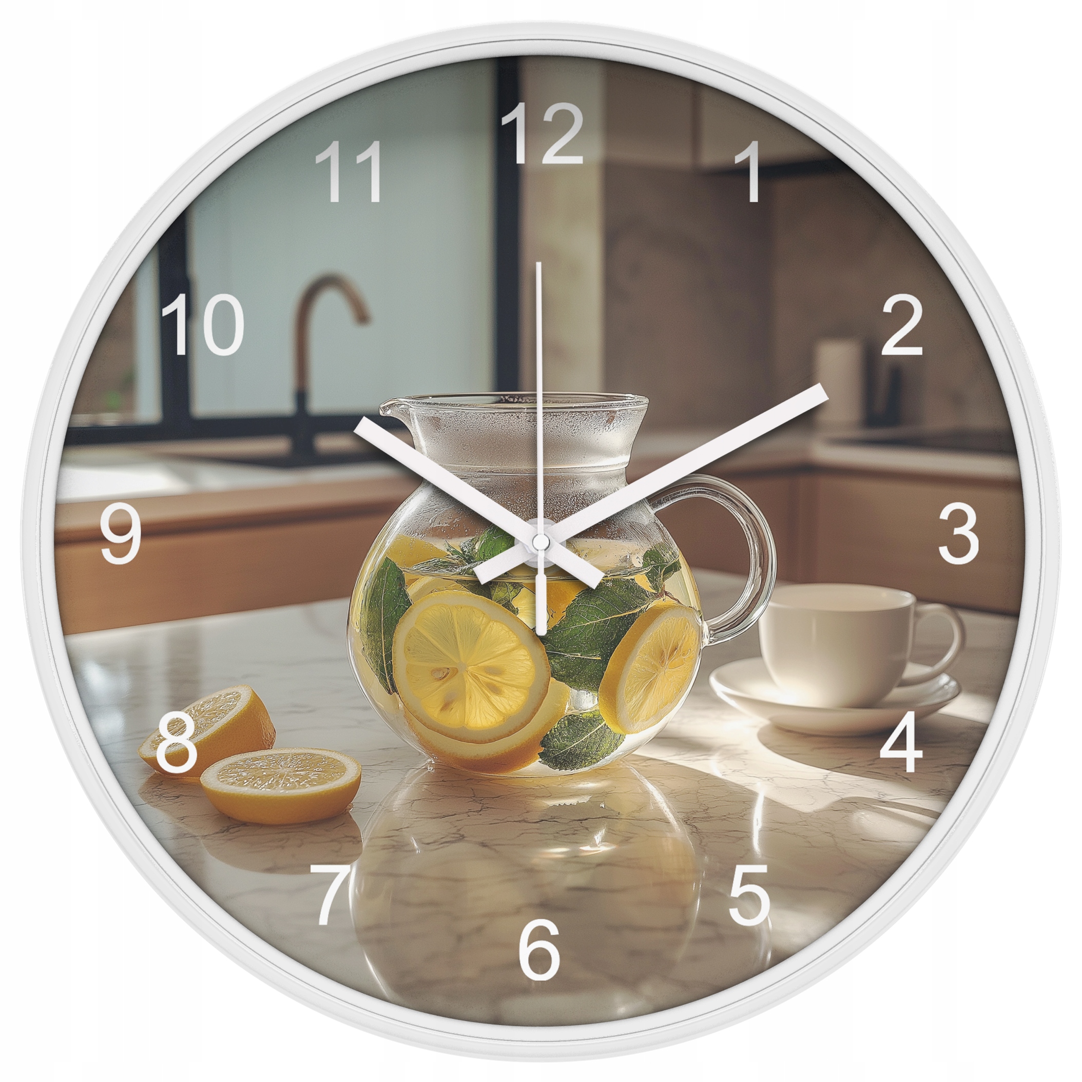 Zegar ścienny z motywem dzbanku z cytrynami do kuchni Marka inna
