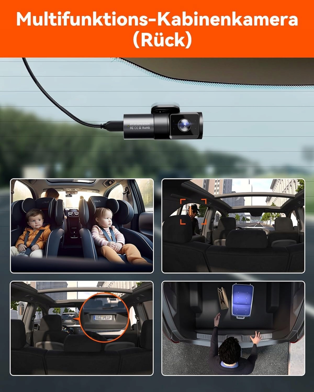 VANTRUE N5 Kamera Samochodowa 4 Kanały 2.7K WiFi GPS Tryb Nocny 1944P — miniatura 8
