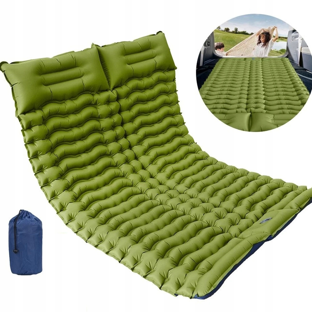 Nafukovací Samonafukovací Podložka Pro 2 Osoby, Kempingová, Zeleno-modrá