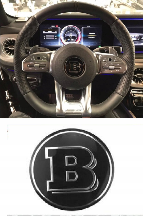 MERCEDES BRABUS EMBLEMAT KIEROWNICA CZARNY POŁYSK