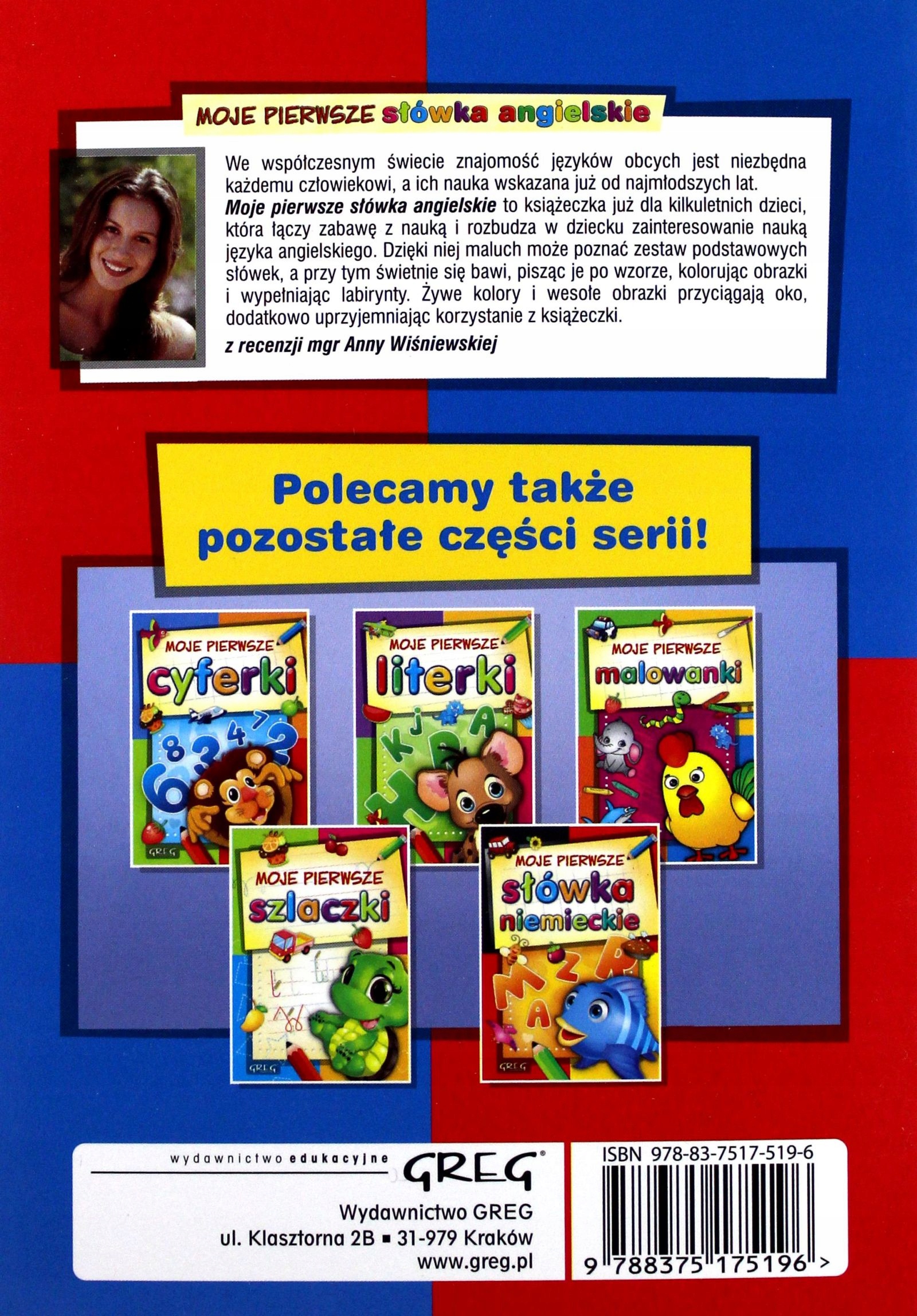 MOJE PIERWSZE SŁÓWKA ANGIELSKIE (KSIĄŻKA) Stan opakowania oryginalne