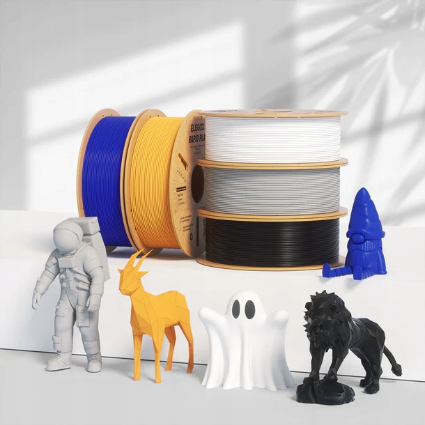 Filament do Drukarki 3D Elegoo Rapid PLA+ Szary Grey 1.75m 1KG Szybki Druk Kolor szary