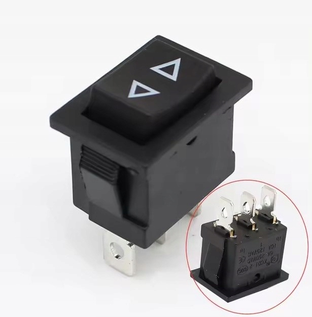 Przełącznik kołyskowy CHWILOWY 6A/250VAC 3 pozycyjny (ON)-OFF-(ON)